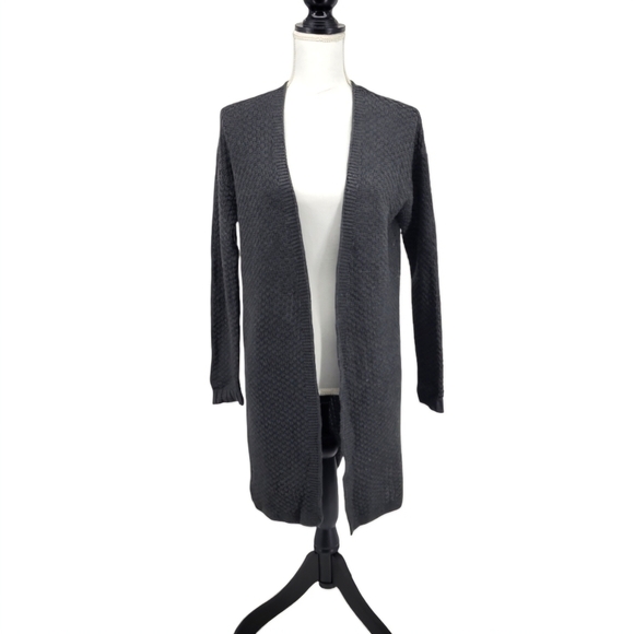 Leo & Nicole  Dark Grey/ Black Duster Knit Cardigan - Picture 6 of 13